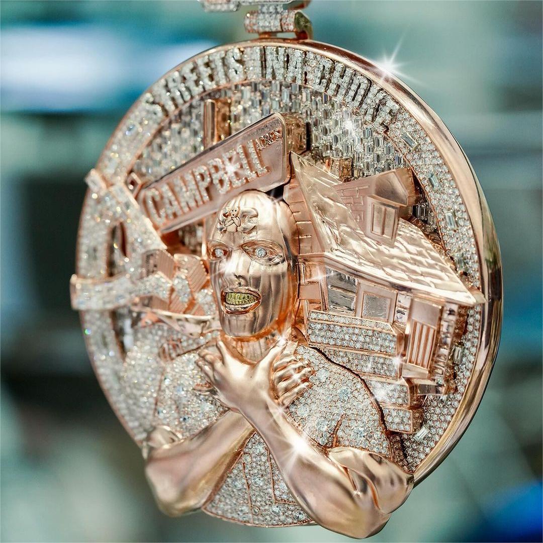 Liontin Hip-hop DIY Terlaris, Perak Sterling Bertahtakan Berlian Moissanite, Kalung Figur Manusia Berukuran Besar dalam Gaya Eropa dan Amerika