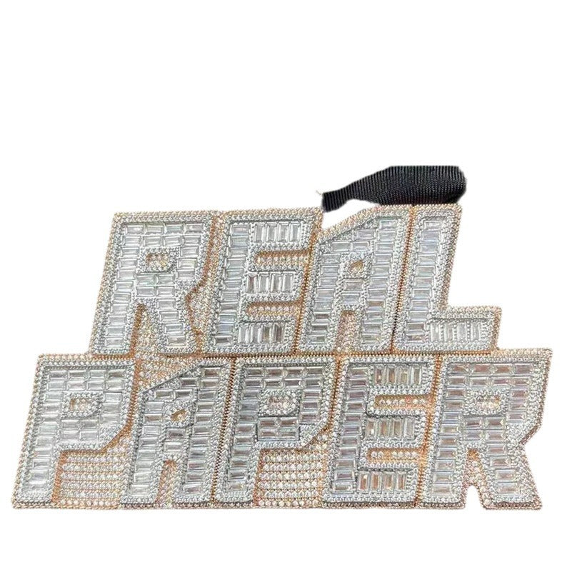 Liontin Hip-hop Kustom, Kalung Liontin Moissanite Berukuran Besar, Liontin Bertahtakan Berlian Penuh, Liontin Perak Sterling