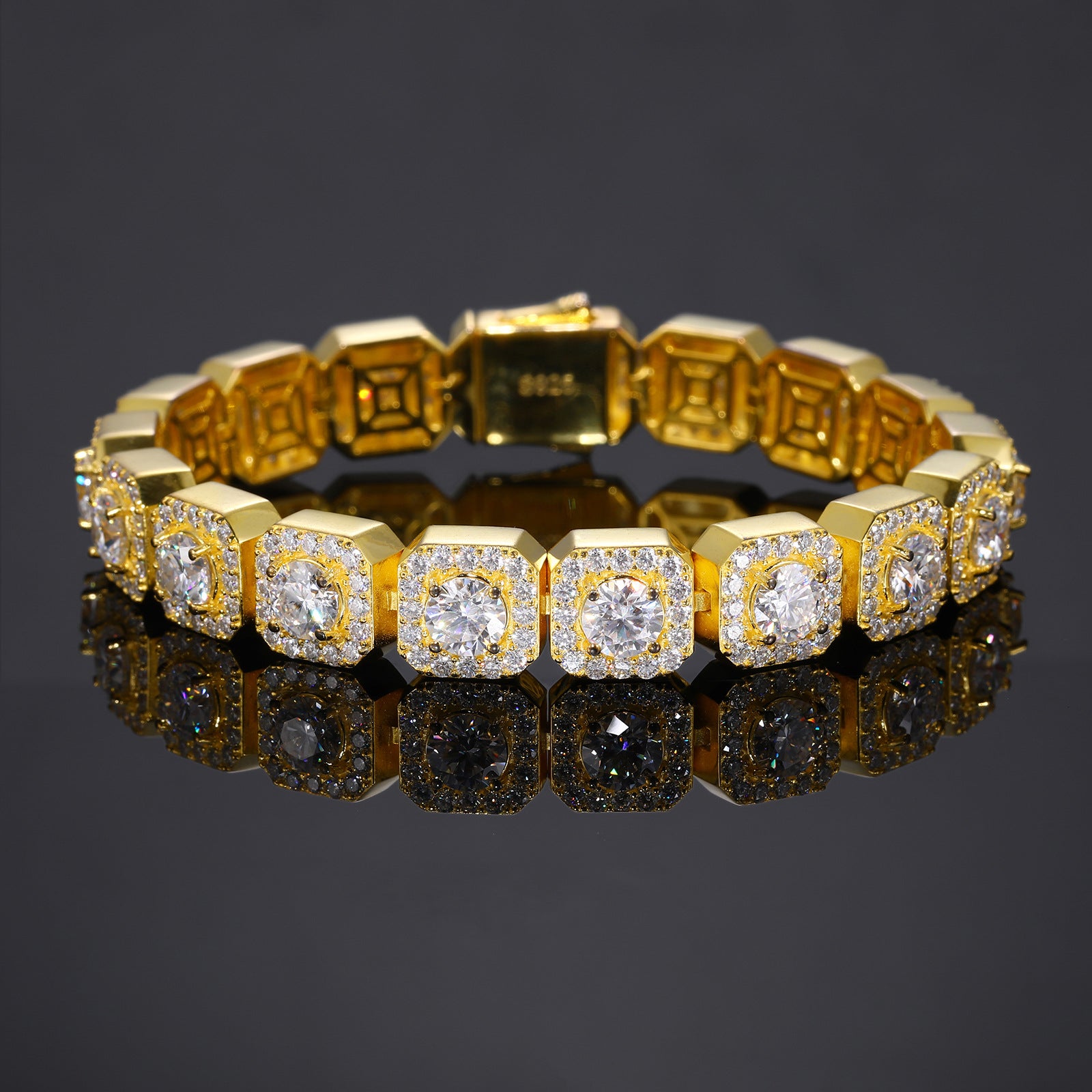15MM Sparkling  Octagon Cluster Tennis Bracelet【A17】HJA
