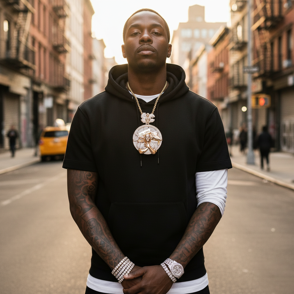 Street-style men's hip-hop style New York Street Style Pendant Necklace【A03】