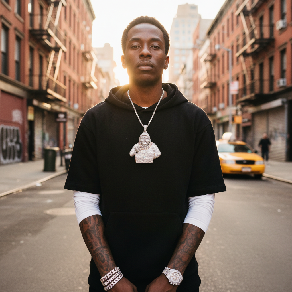 Anonymous Hacker Iced-Out Pendant【A45】