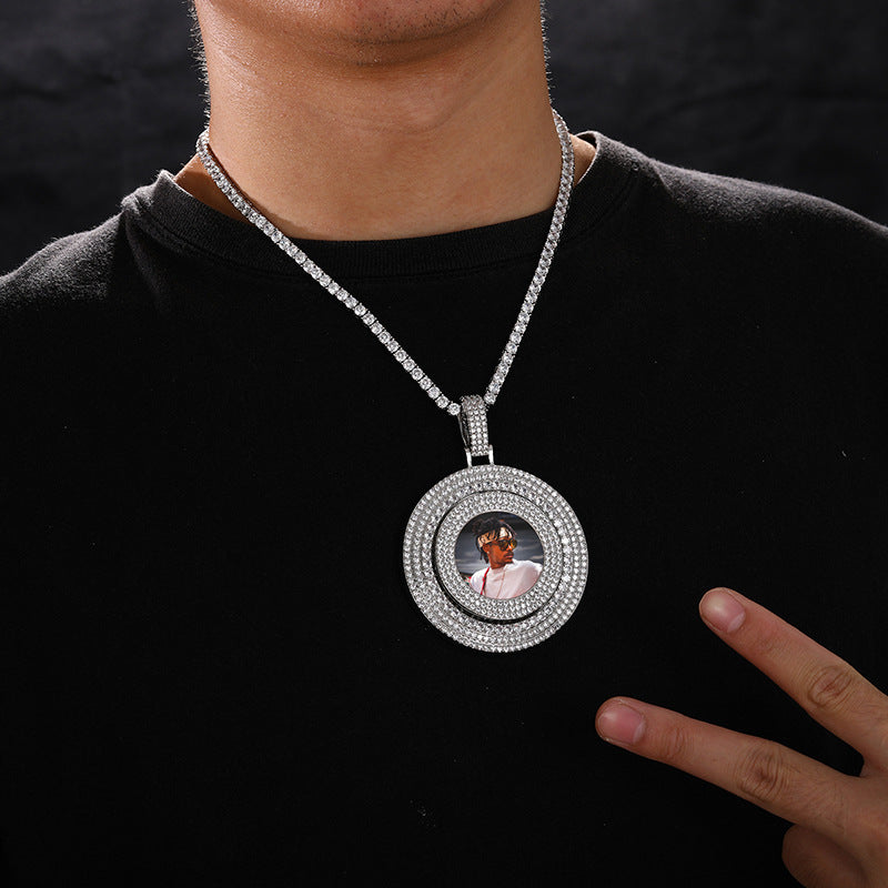 Rotating Disc Customized Photo Memorial Pendant
