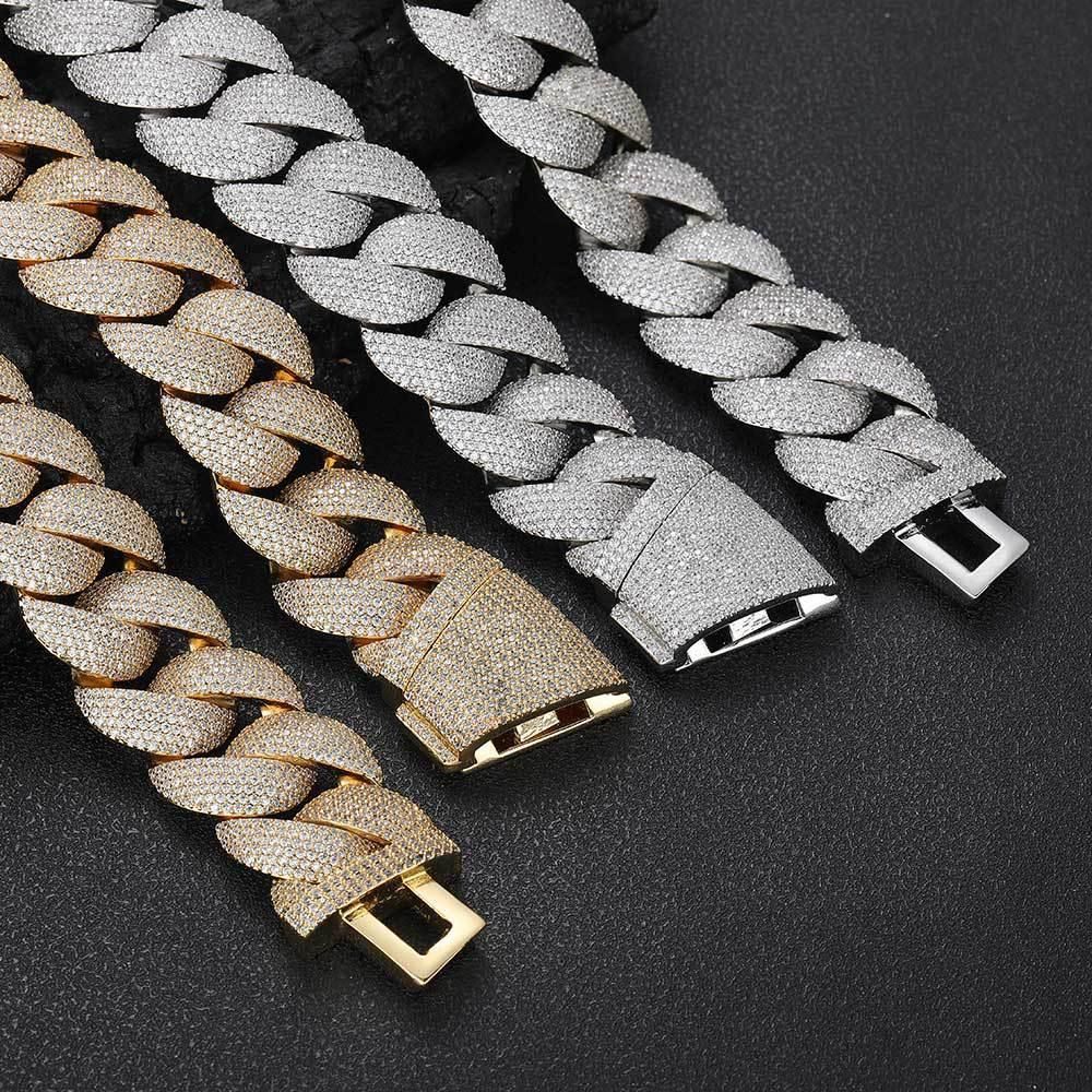 Full Inlaid Gemstone Iced-Out Cuban Chain Set【A26】