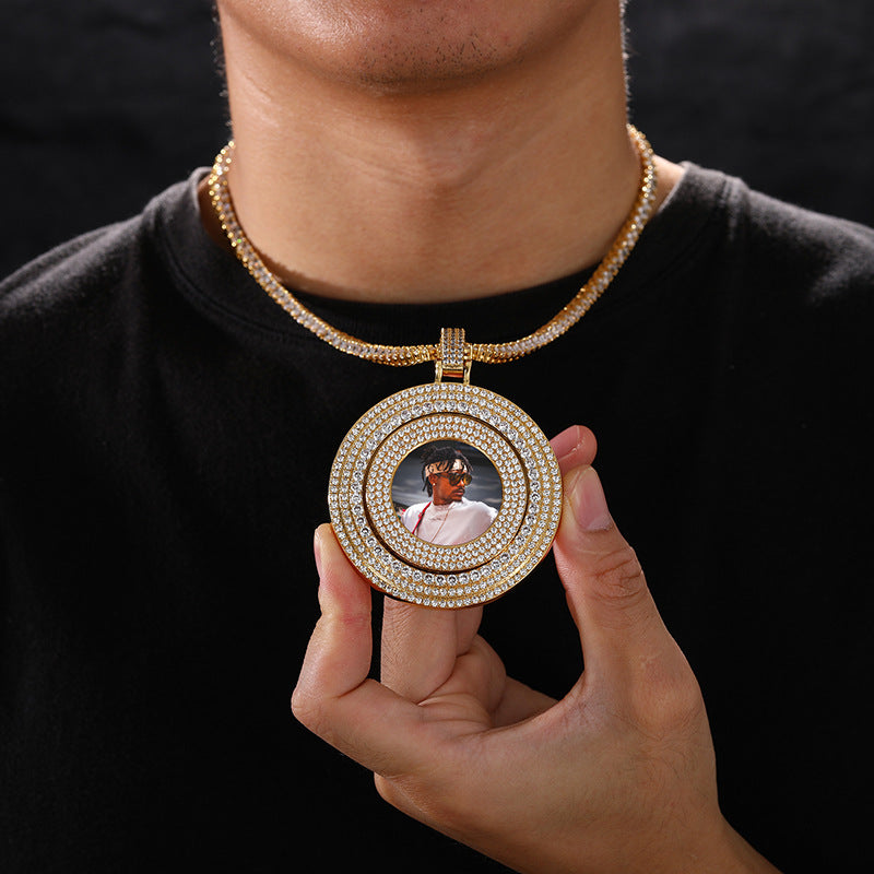 Rotating Disc Customized Photo Memorial Pendant