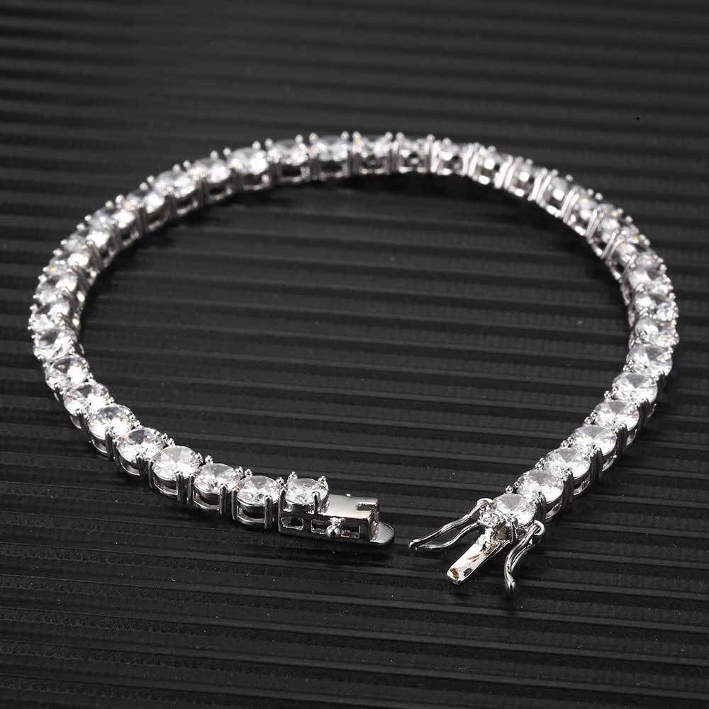5MM Wide Classic Iced-Out Tennis Bracelet【A16】