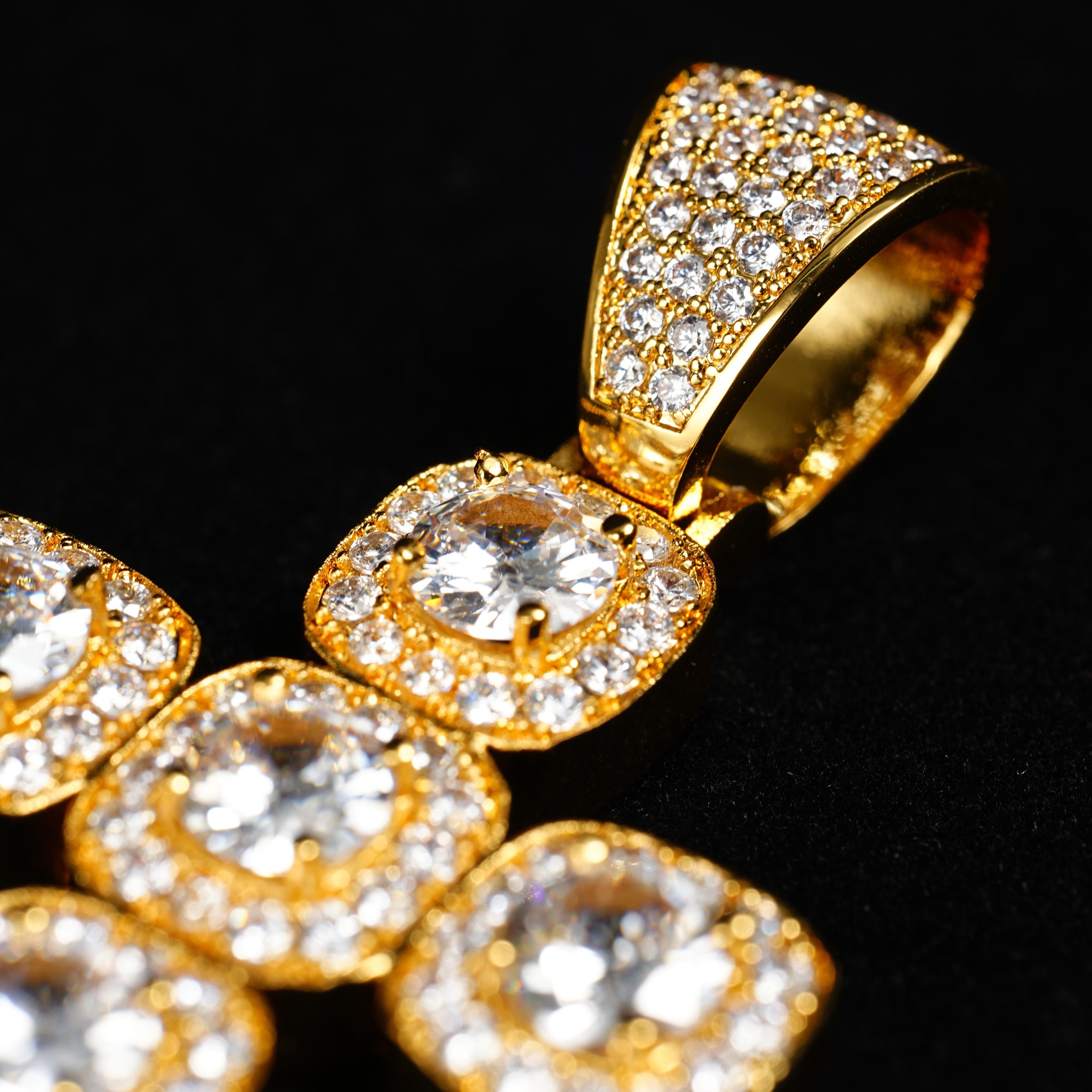 Unique Cross-Shaped Pendant with Sparkling Stones【A07】