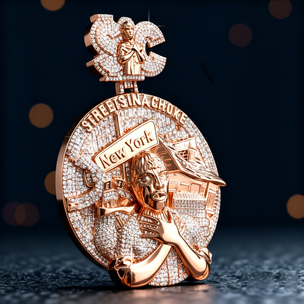 Street-style men's hip-hop style New York Street Style Pendant Necklace【A03】