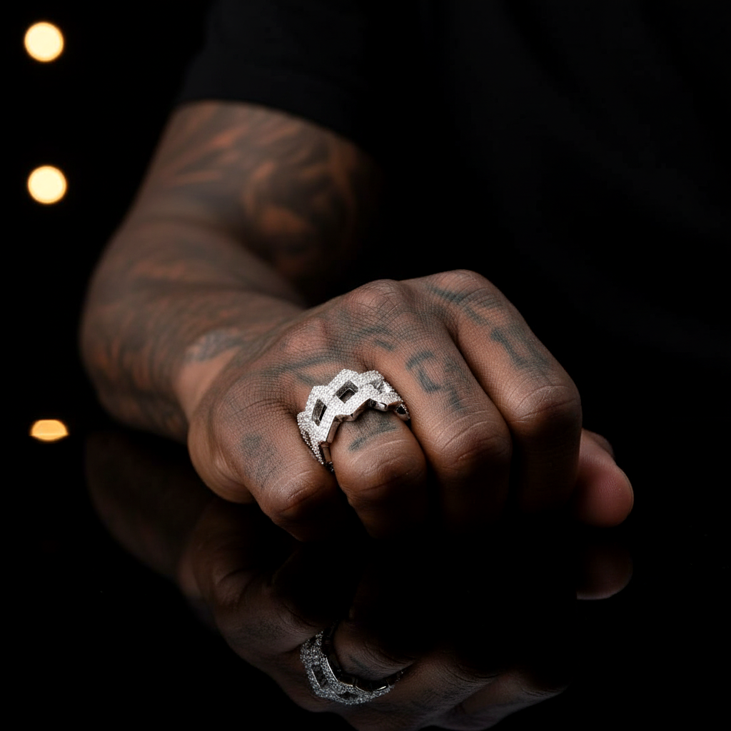 Luxuriously Angled Drip Cuban Ring【A12】