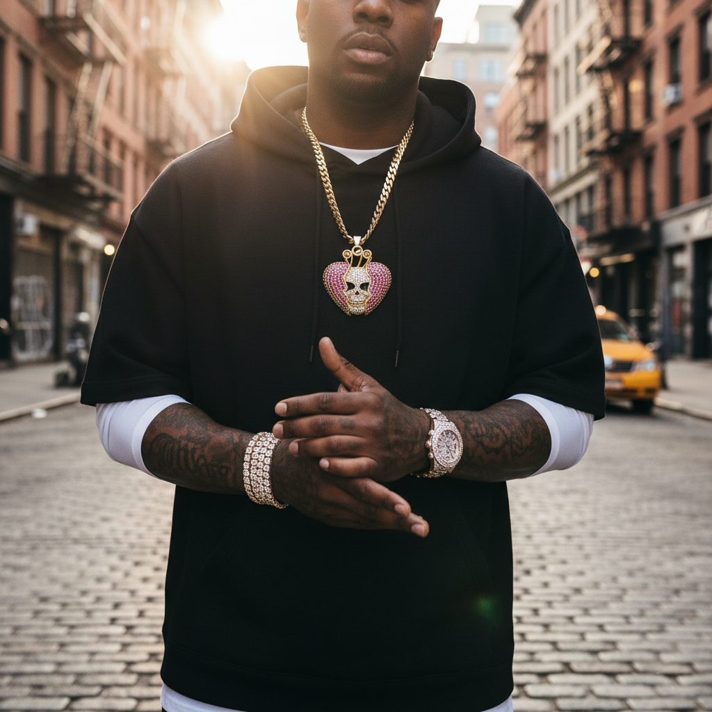 Heartbreaker Skull Iced-Out Pendant【A29】