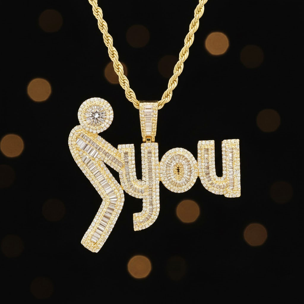Hip - Hop Drip "F You" Iced-Out Pendant 【A56】