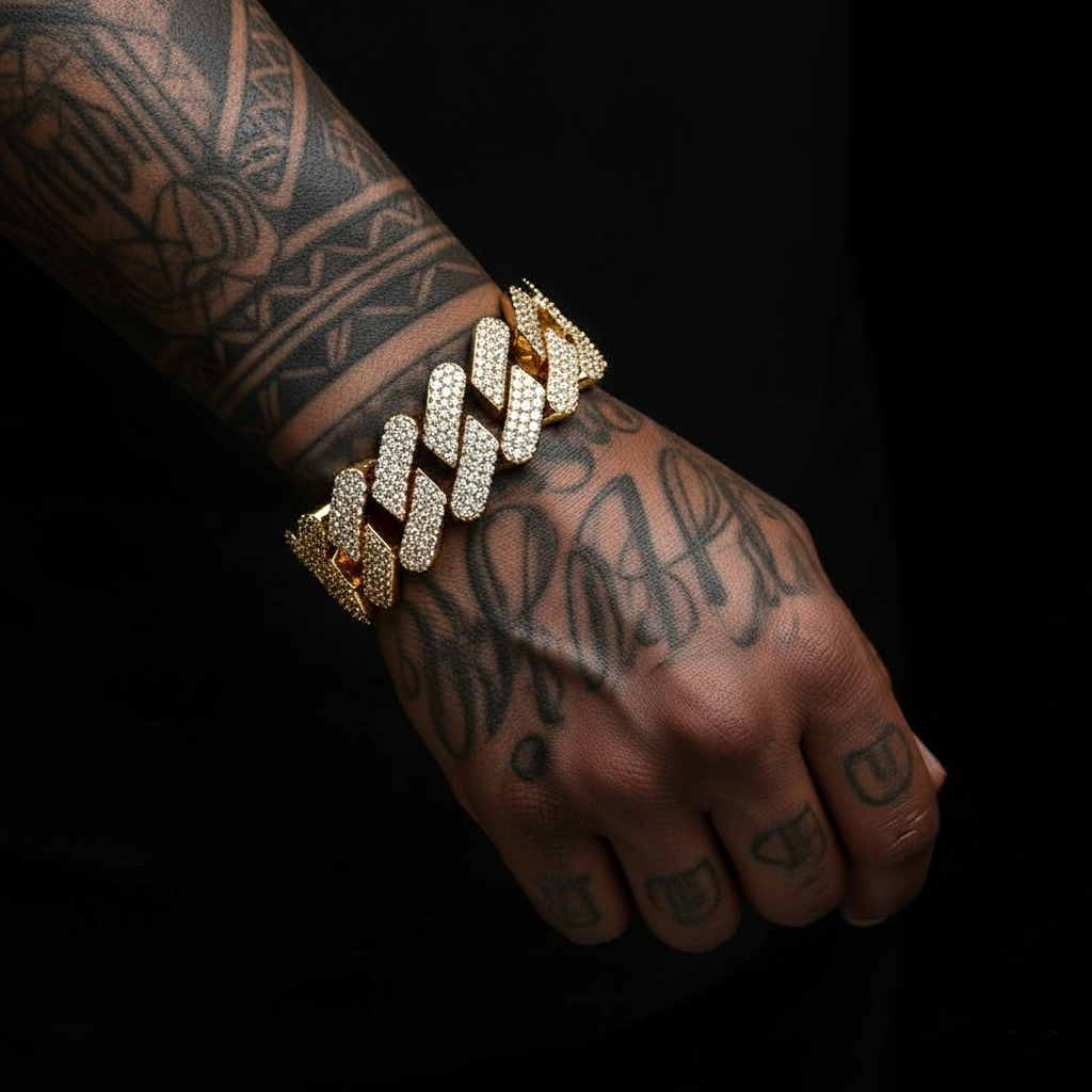 26MM Street style Hip Hop Massive Iced-Out Cuban Bracelet【A27】