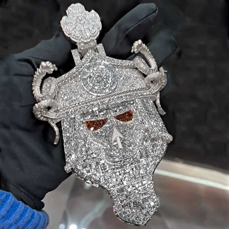 S925 Moissanite Conqueror Mask Pendant