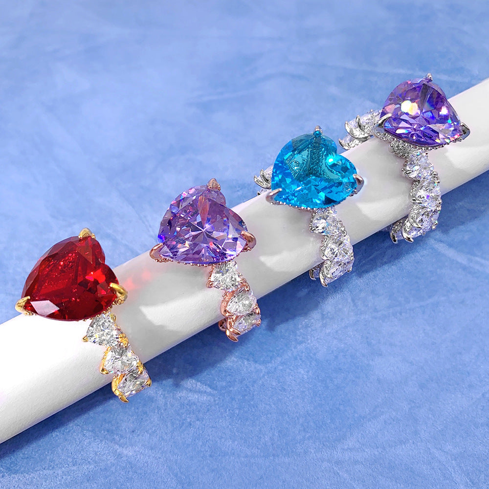 Colorful Heart Queen Ring