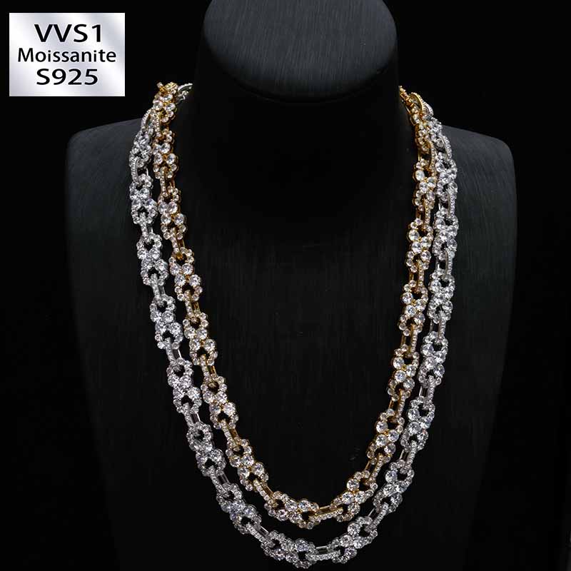 8/10mm Hip-Hop Moissanite Infinite Loop Necklace