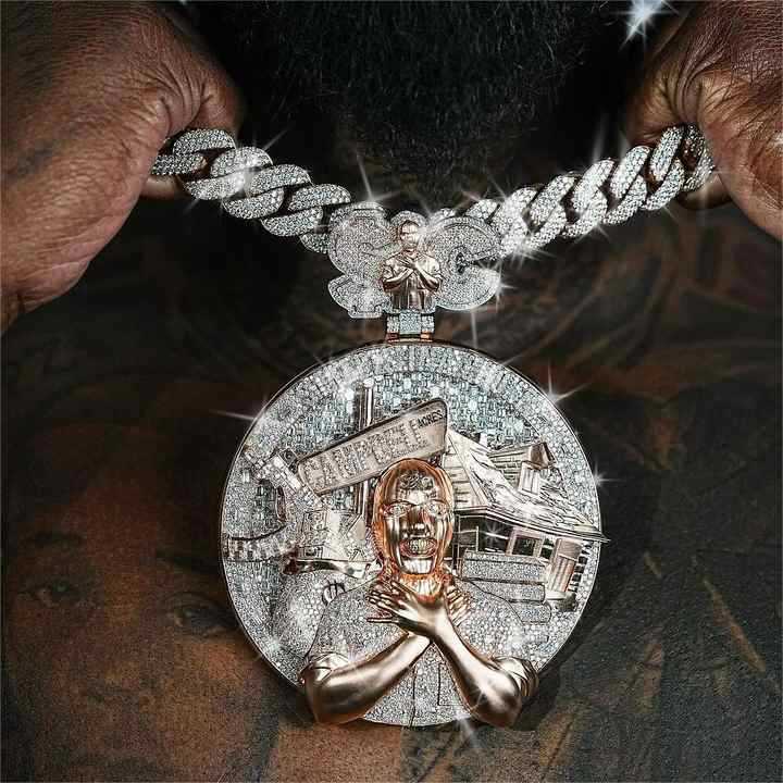 Liontin Hip-hop DIY Terlaris, Perak Sterling Bertahtakan Berlian Moissanite, Kalung Figur Manusia Berukuran Besar dalam Gaya Eropa dan Amerika