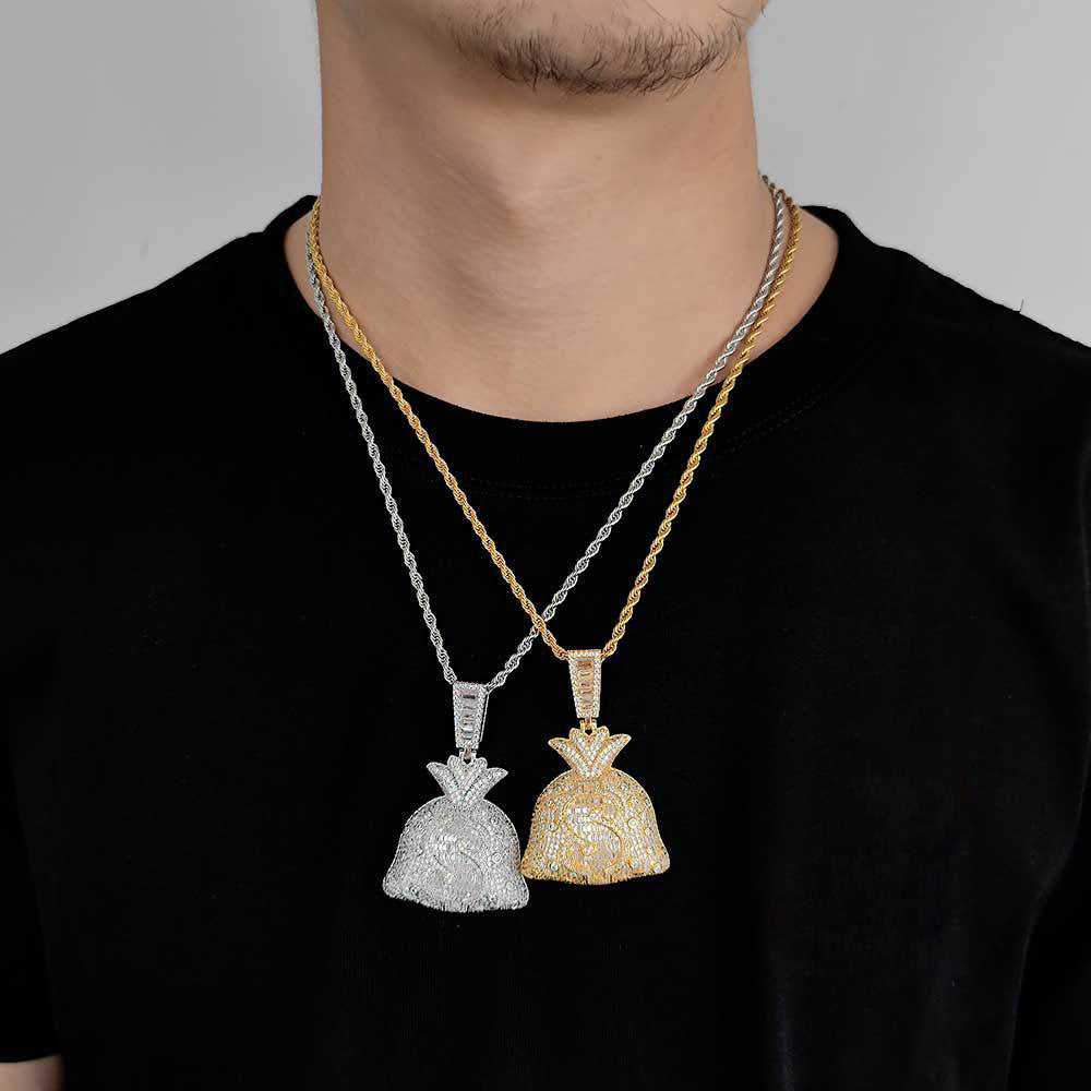 Hip Hop | Ice Dollar Money Bag Pendant