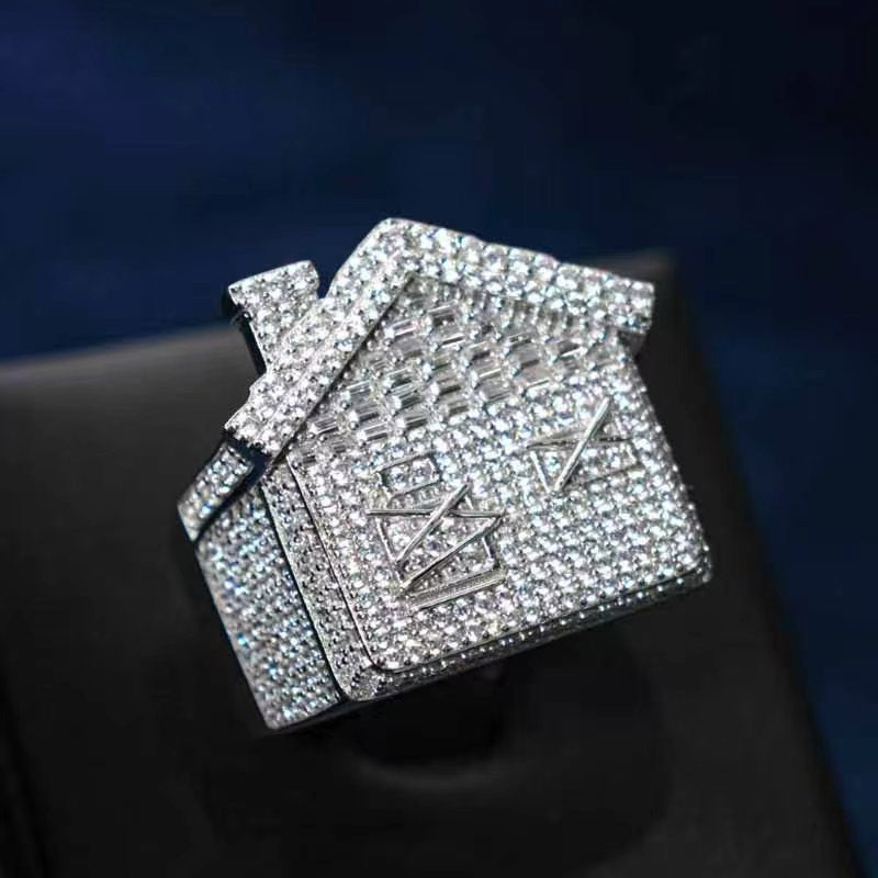 Hip Hop | "3D House Ring" CZ Diamond With 925S
