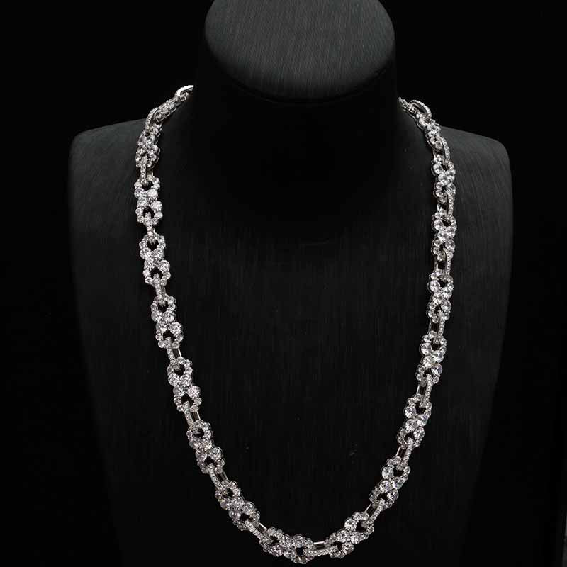 8/10mm Hip-Hop Moissanite Infinite Loop Necklace