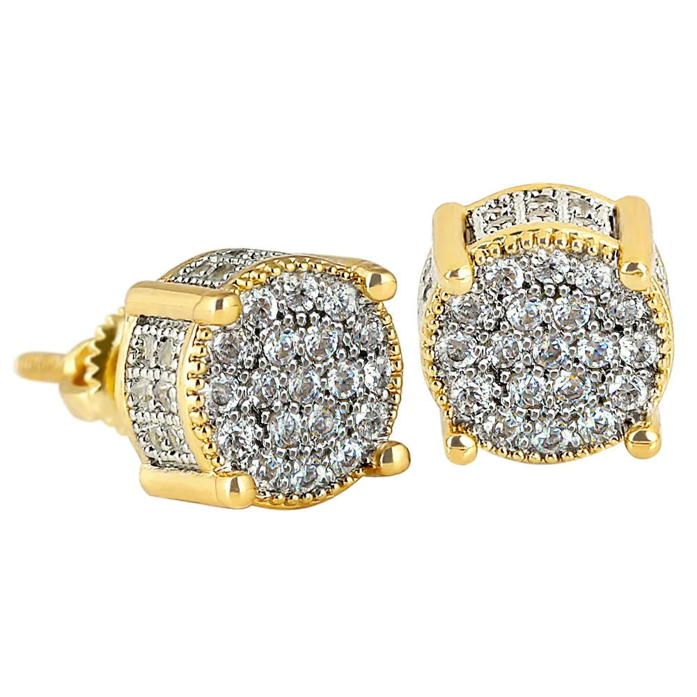 S925 & Moissanite Round Diamond Stud Earrings for Men