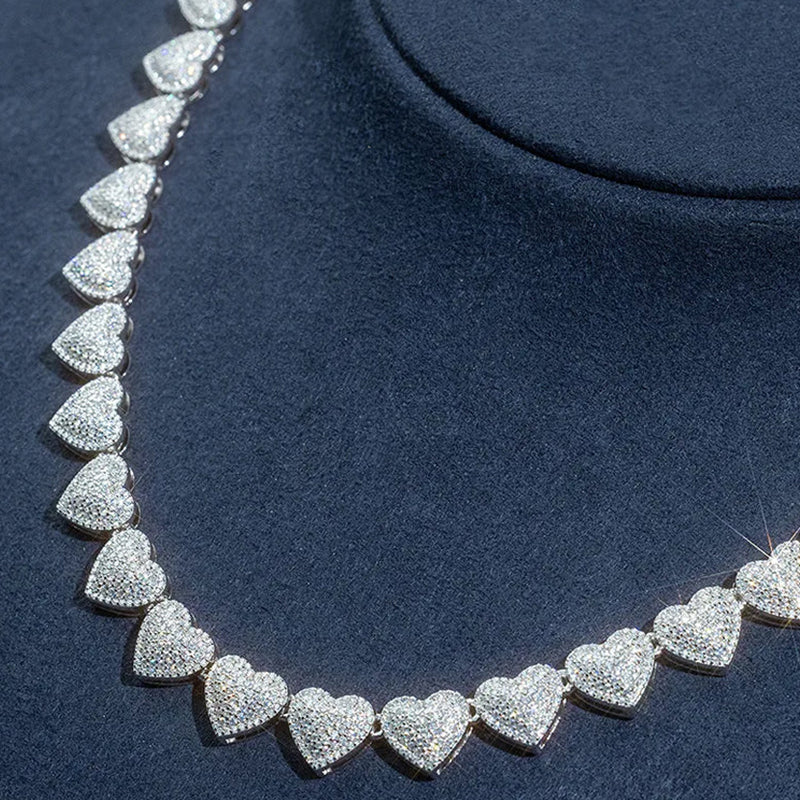 Custom 12mm Mossianite Heart Chain