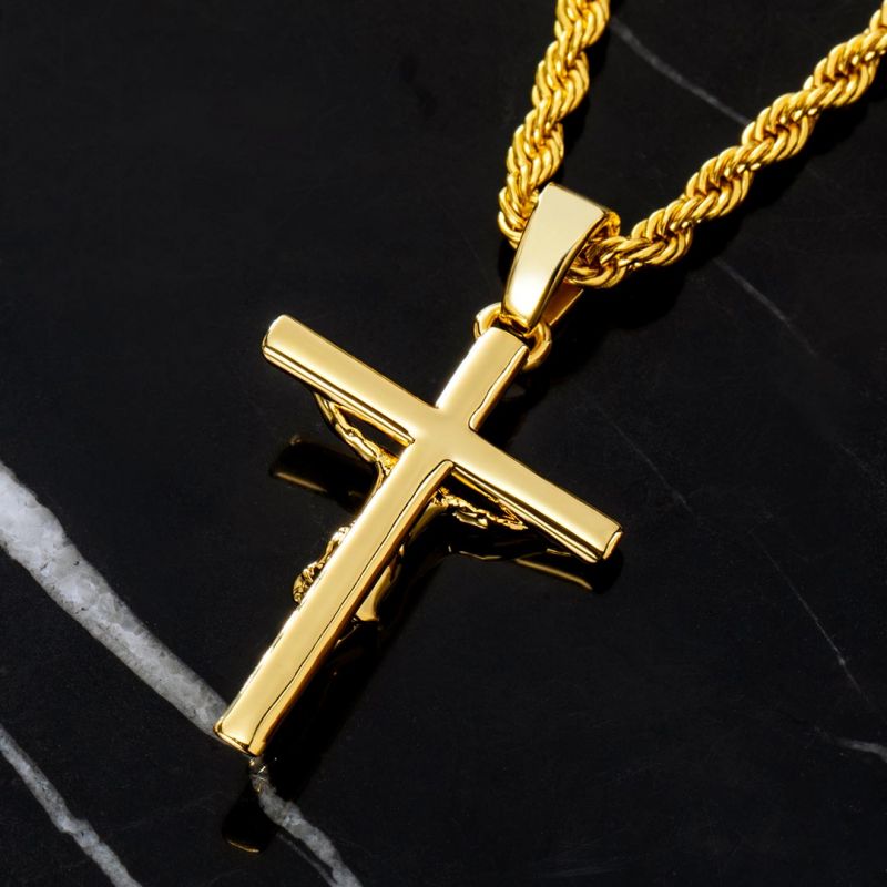 Crucifix Cross Pendant in Gold