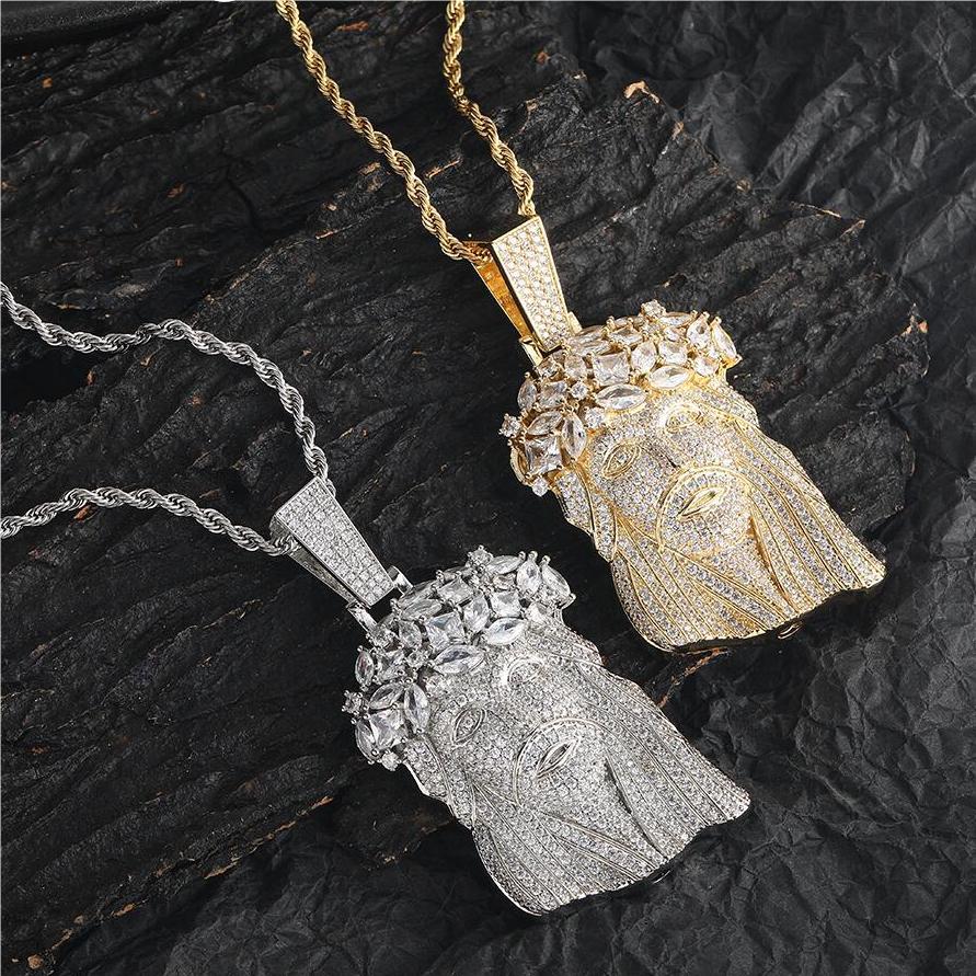 Jesus Moissanite Pendant Cuban Chain Set