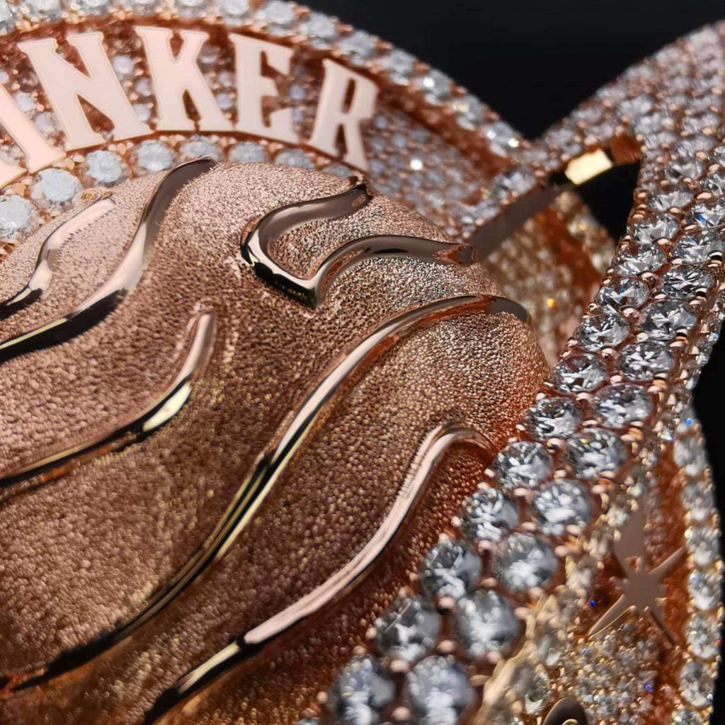 Loket Hip-hop Globe 3D Besar, Perak Sterling Bertatah Penuh dengan Berlian, Aksesori Rantai Fesyen untuk Lelaki Bergaya Eropah dan Amerika