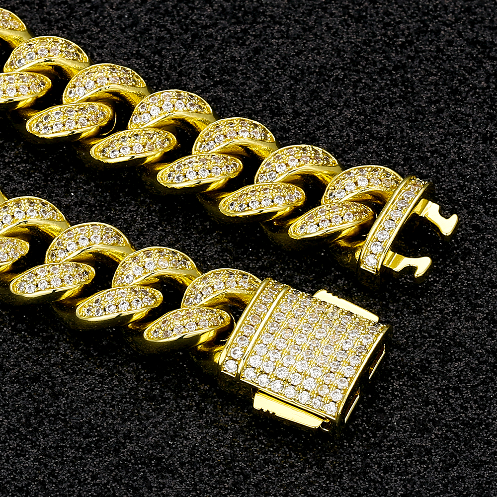 12mm Moissanite Iced Out Cuban Link Bracelet for Men's