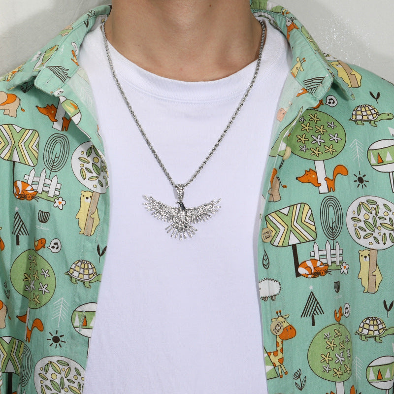 Eagle White Gold Moissanite Pendant