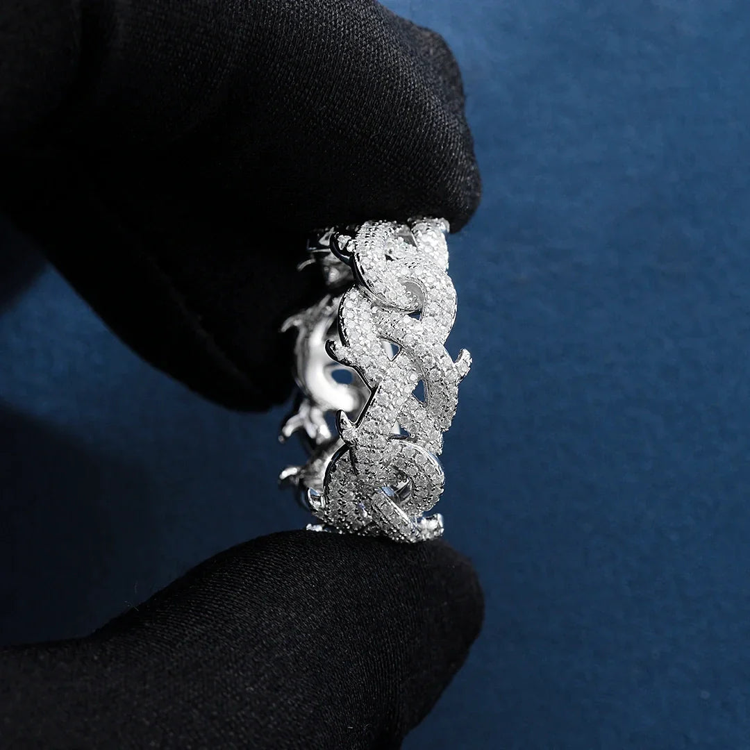 10mm S925 Moissanite Crown of Thorns Ring