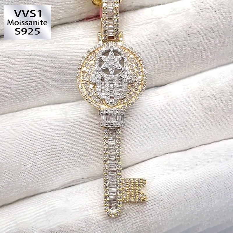 Custom Hamsa Key Pendant Rope Chain（Goods In Stock)