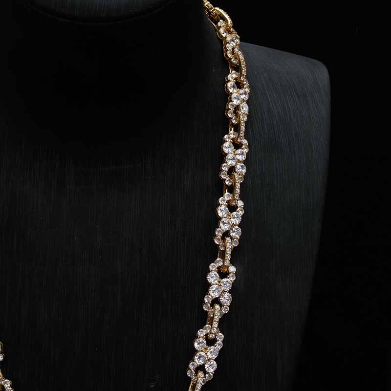 8/10mm Hip-Hop Moissanite Infinite Loop Necklace