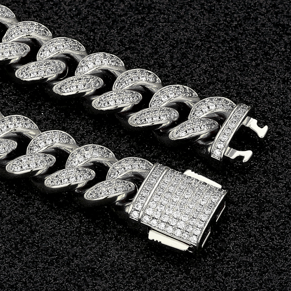 12mm Iced Out Moissanite Cuban Link Bracelet for Men's