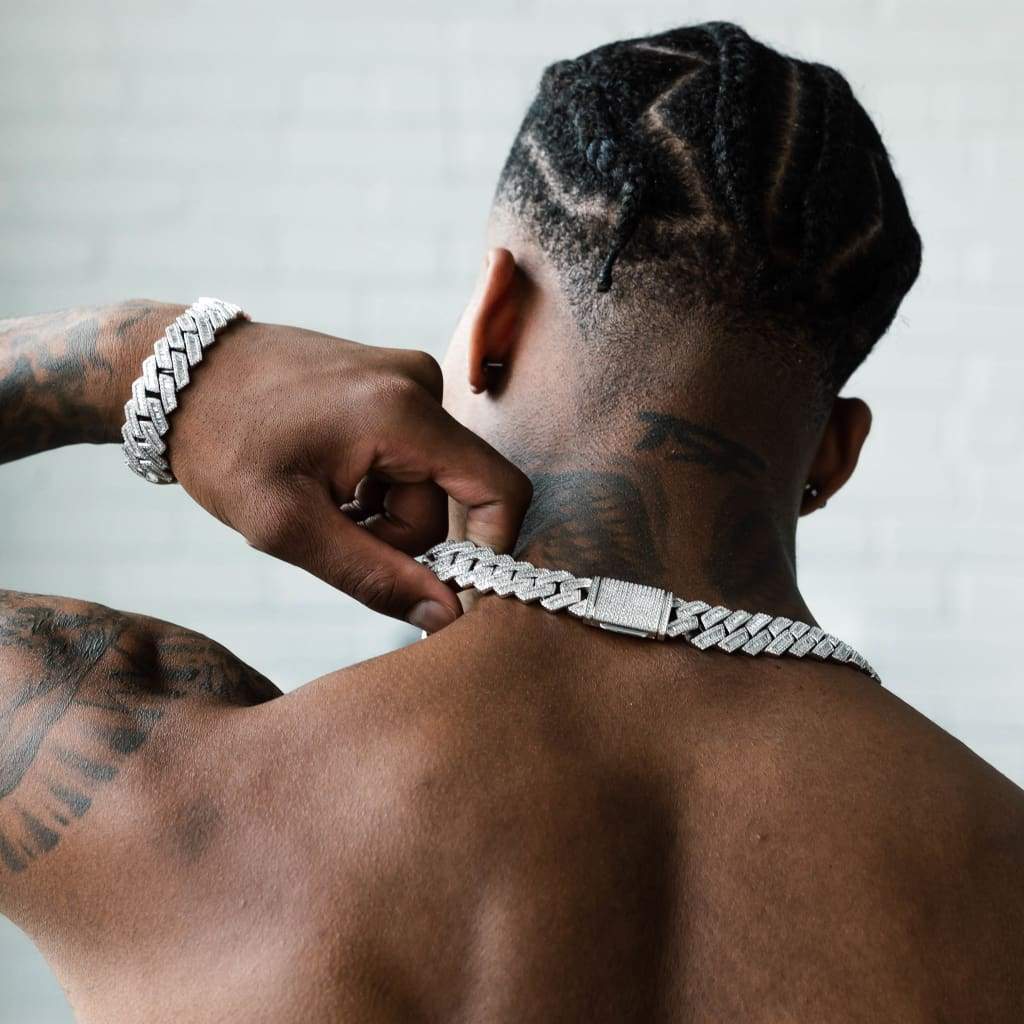 18mm Miami Baguette Chain In White Gold