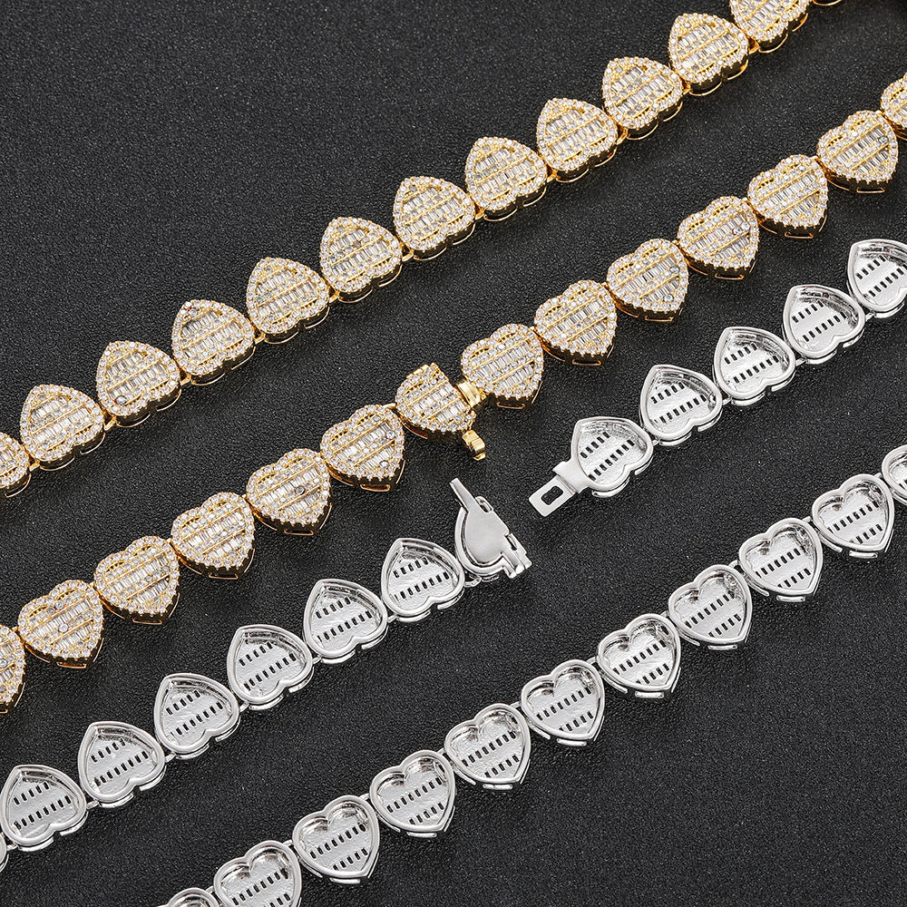 Custom 12mm Mossianite Heart Chain