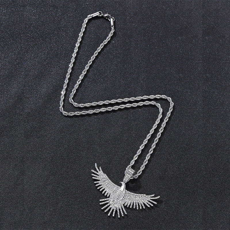 Eagle White Gold Moissanite Pendant