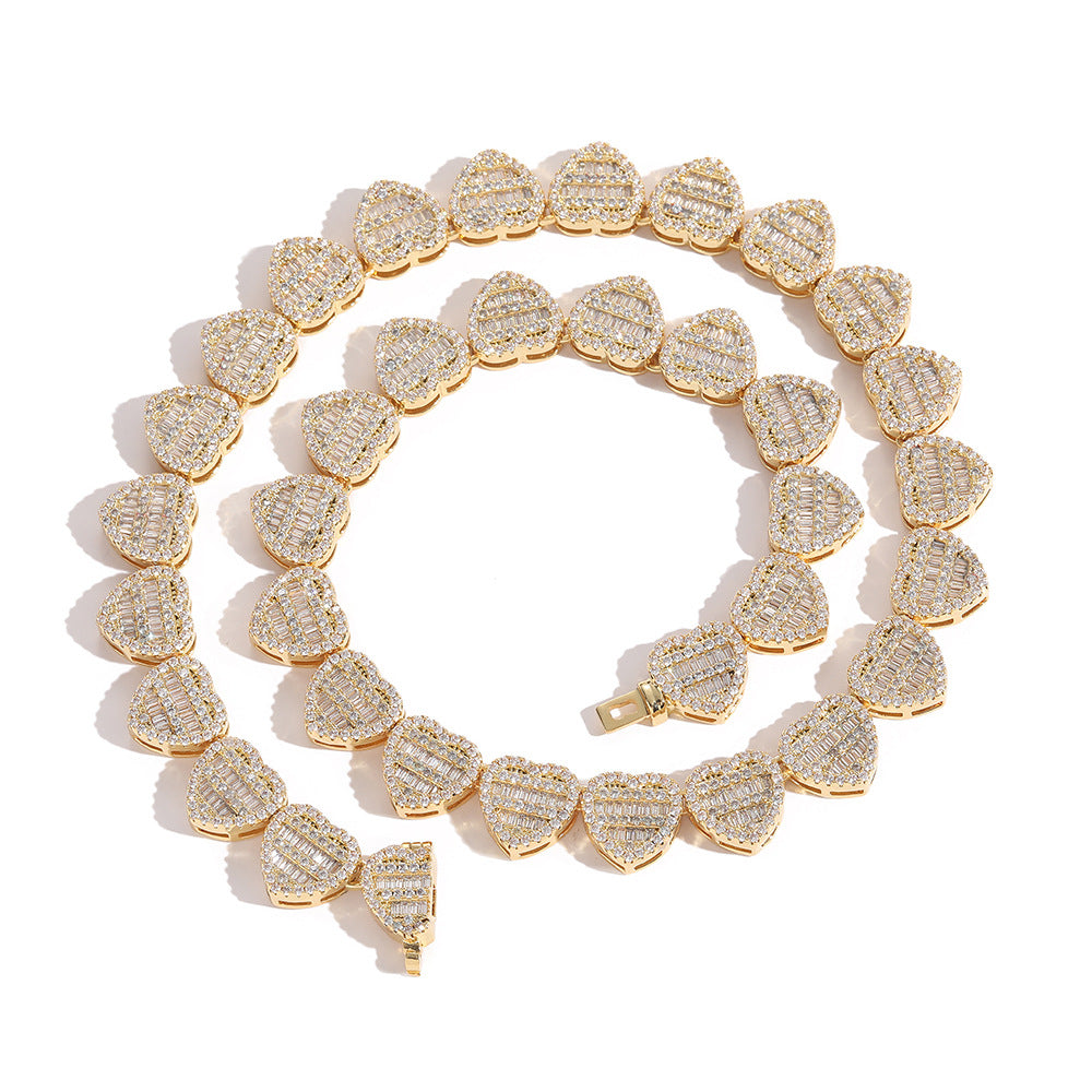 Custom 12mm Mossianite Heart Chain