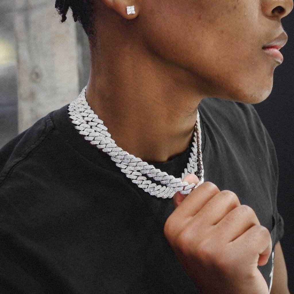 12mm Miami Cuban Link Chain -White Gold