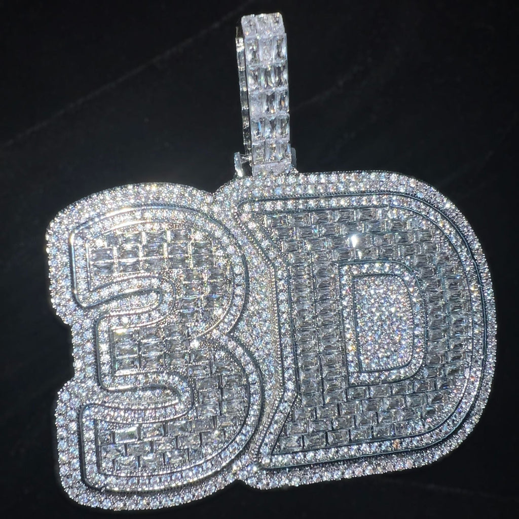 S925 Moissanite Custom Number 2 Set（customizable）