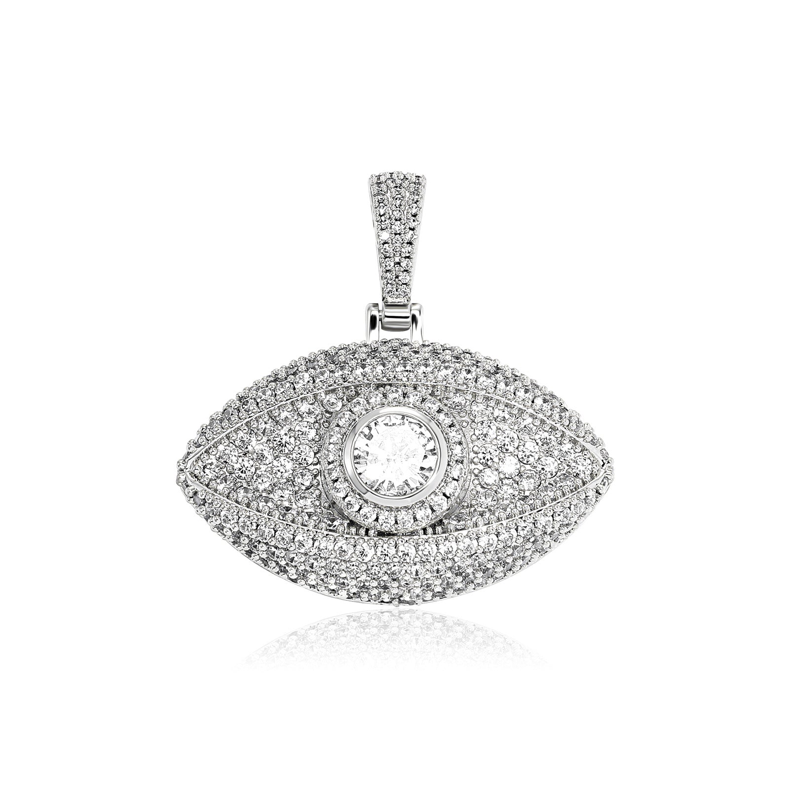 Moissanite Evil Eye Pendant Tennis Chain Set