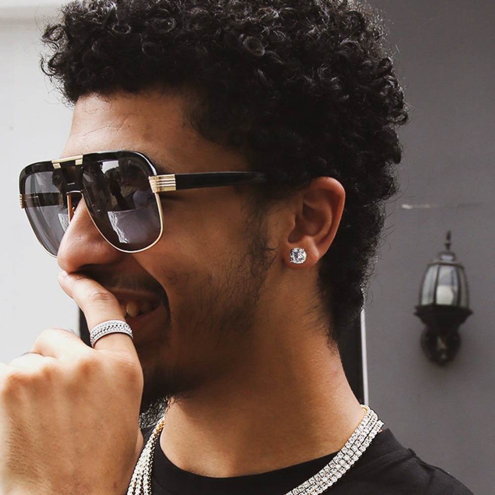 S925 & VVS Moissanite Round Brilliant Cut Stud Earrings for Men