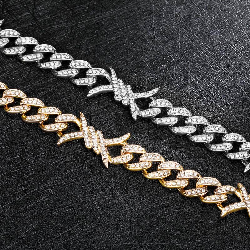 10mm Iced Out Cuban Barb Wire Chain