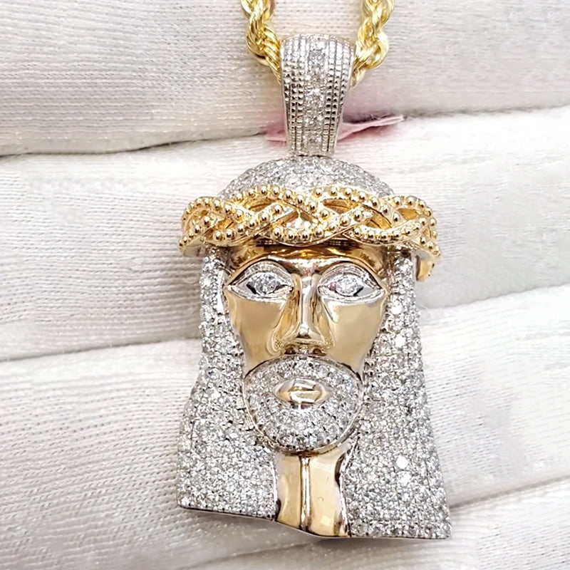 Custom Jesus Moissanite Pendant Rope Chain