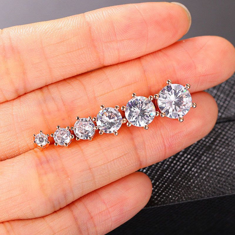 6-Prong Round Cut Stud Moissanite Earrings