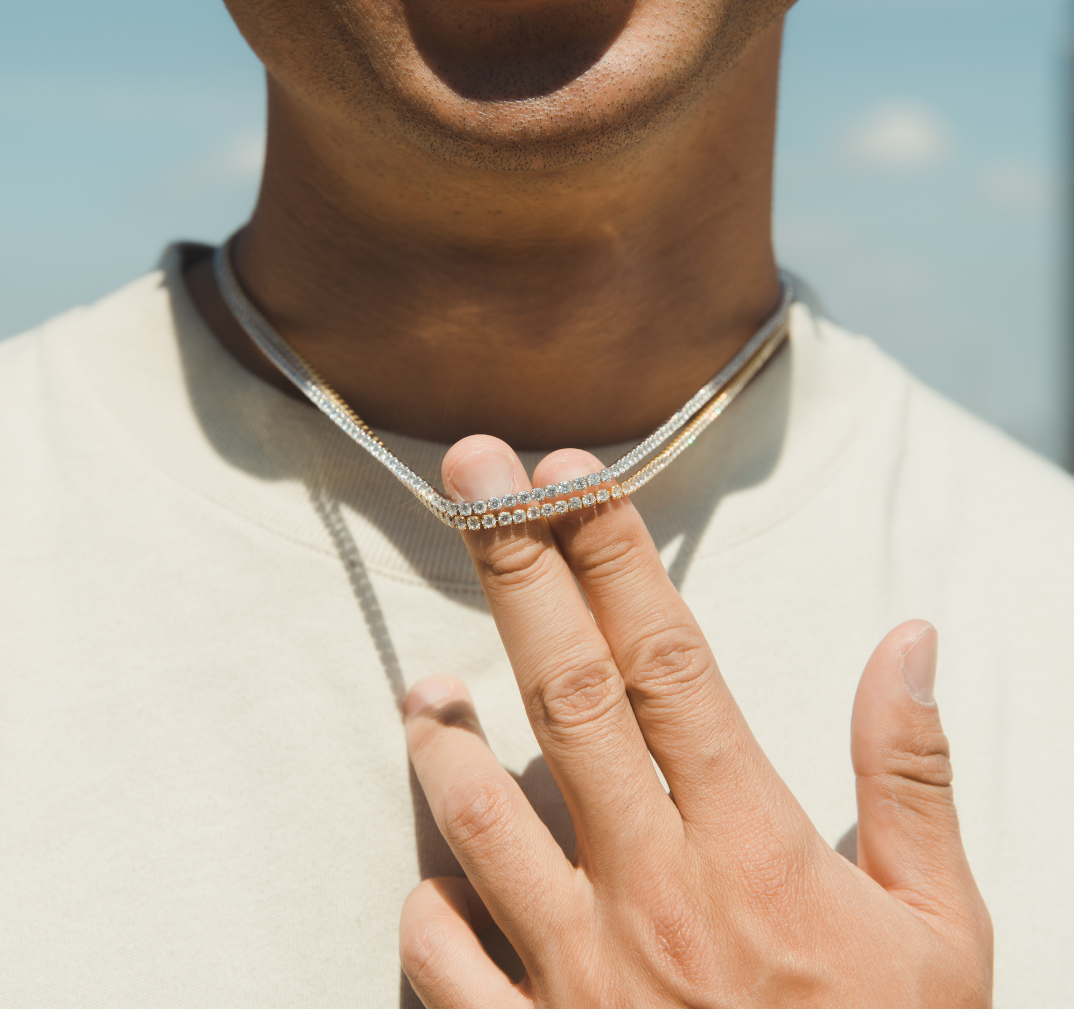 3mm Ice Moissanite Diamond Micro Tennis Chain