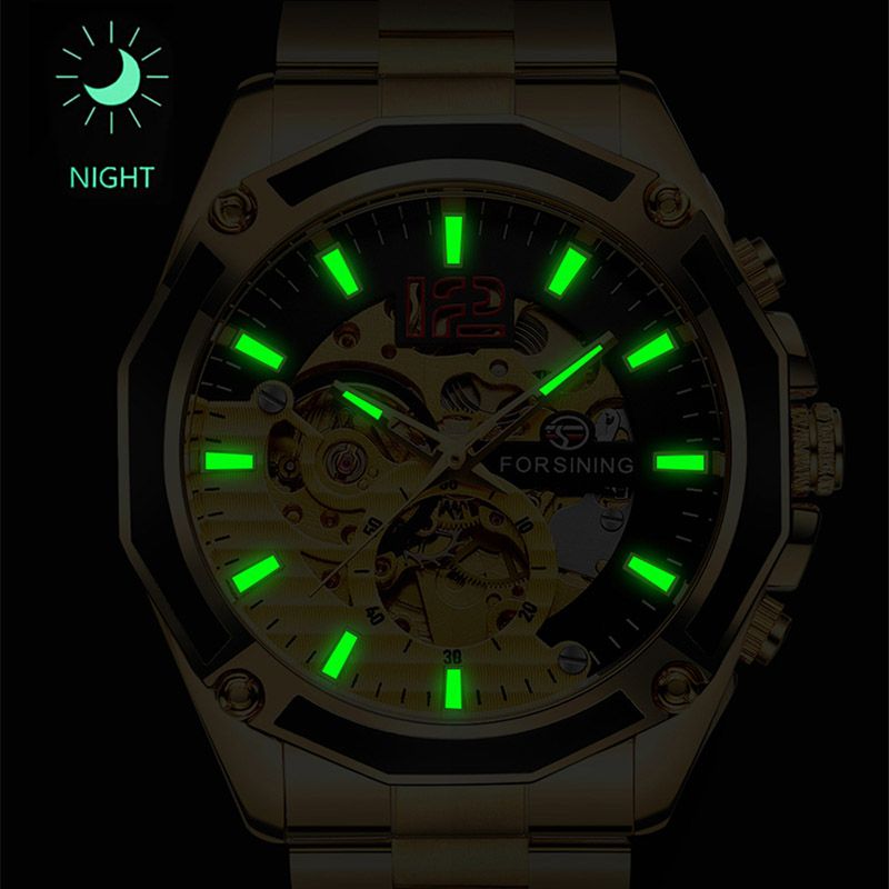 Waterproof Skeleton Mechanical Automatic Watch for Men