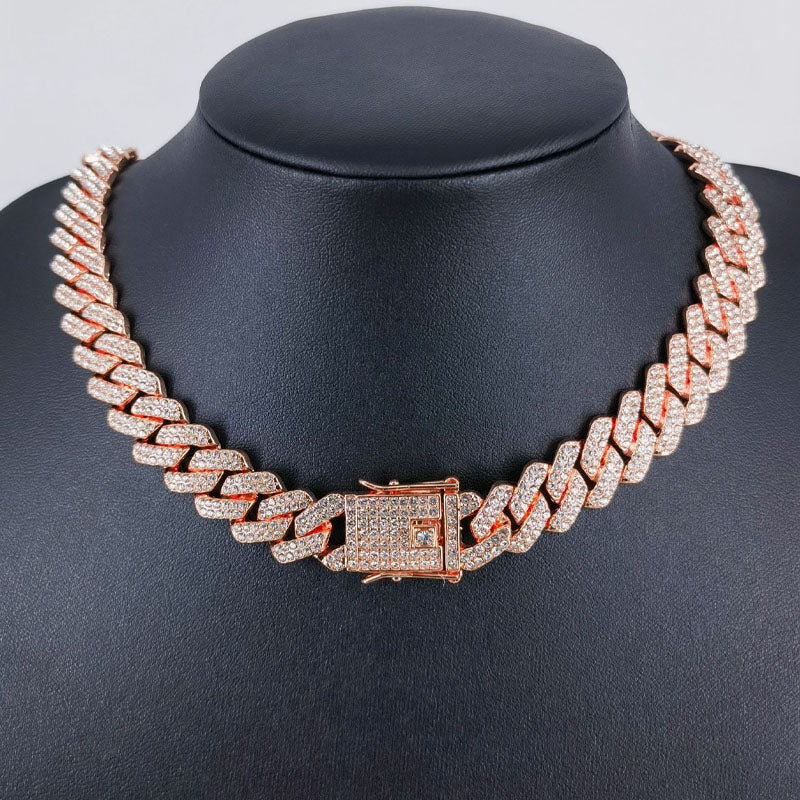 12/14/20mm Moissanite Diamond Prong Cuban Chain