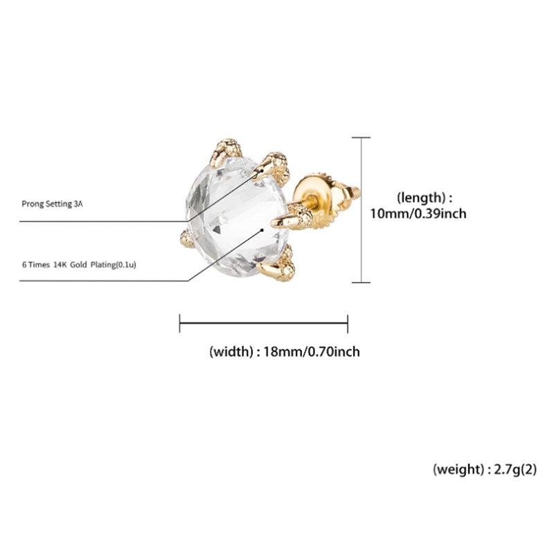 Moissanite Hip Hop Dragon Claw Earrings