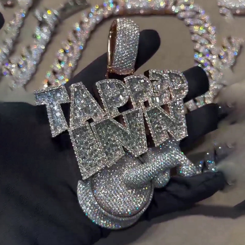 Moissanite New TAPP3D INN Custom With a Button to Press Pendant