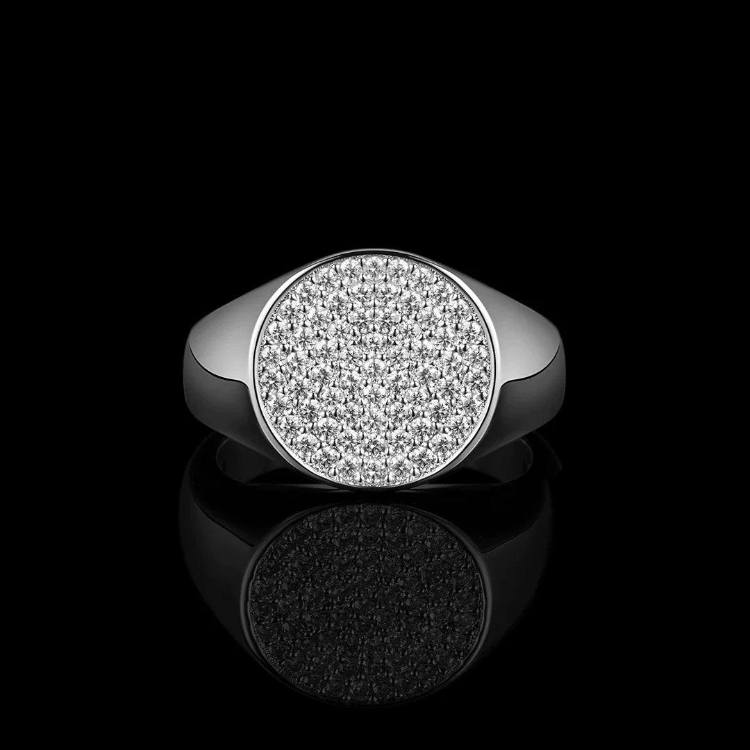 925S Iced Out Pavé Diamond Dome Ring Ring For Men